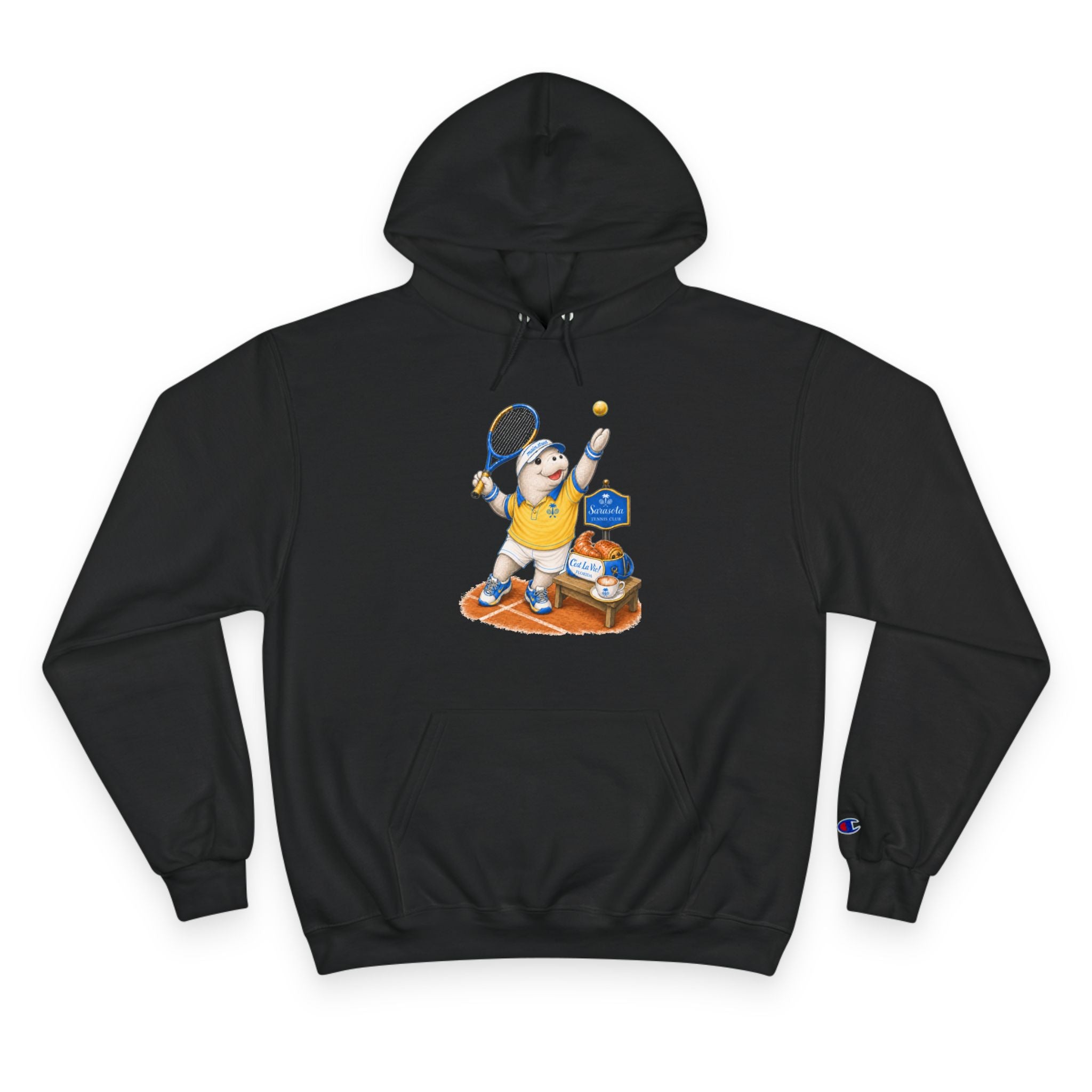 Champion Unisex Hoodie –  Manatee Tennis "C'est La Vie" Back Print