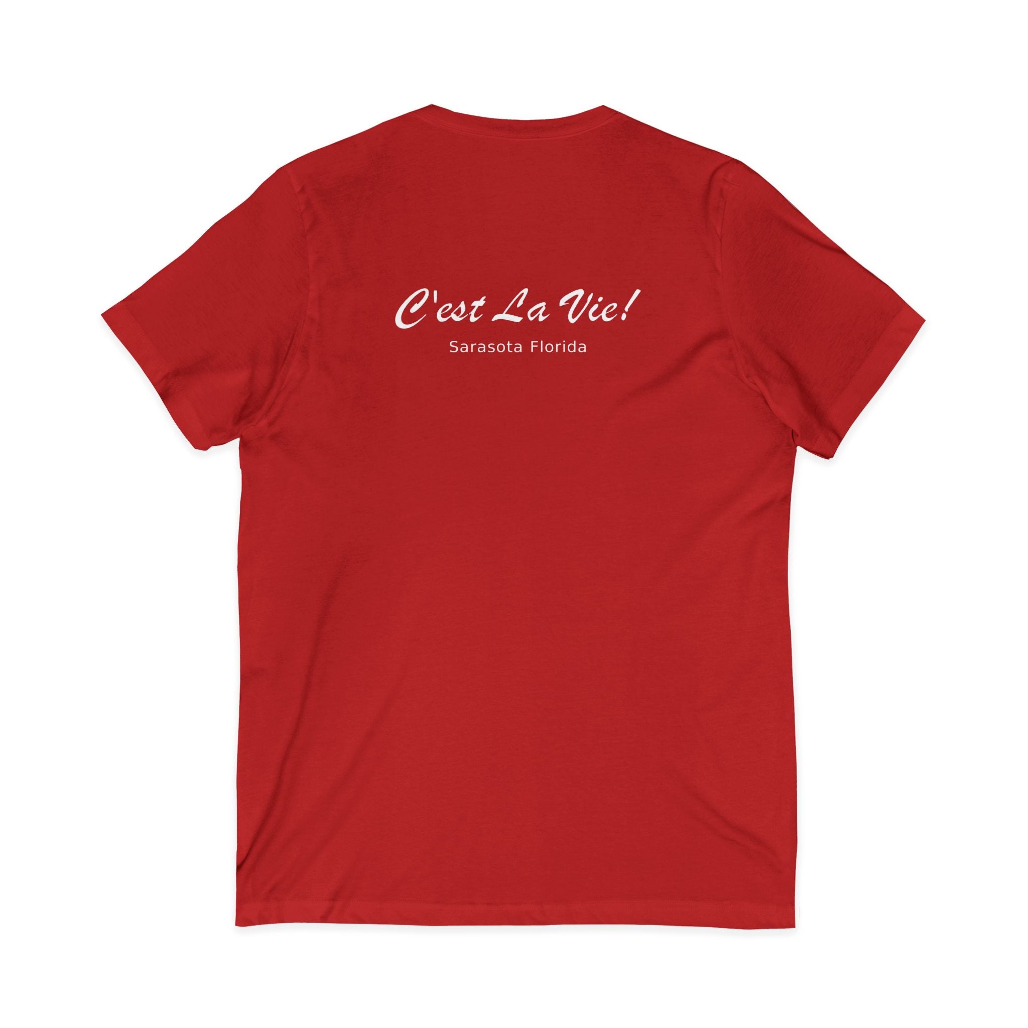 Unisex V-Neck T-Shirt C'est La Vie — Manatee Saint-Tropez