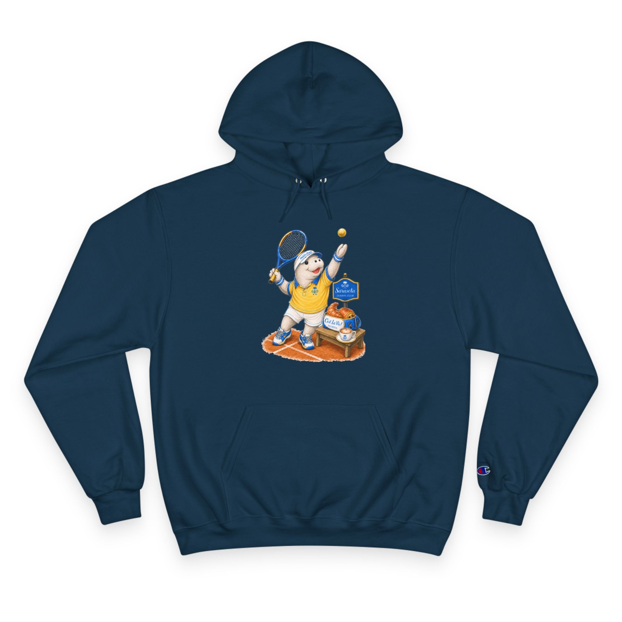 Champion Unisex Hoodie –  Manatee Tennis "C'est La Vie" Back Print