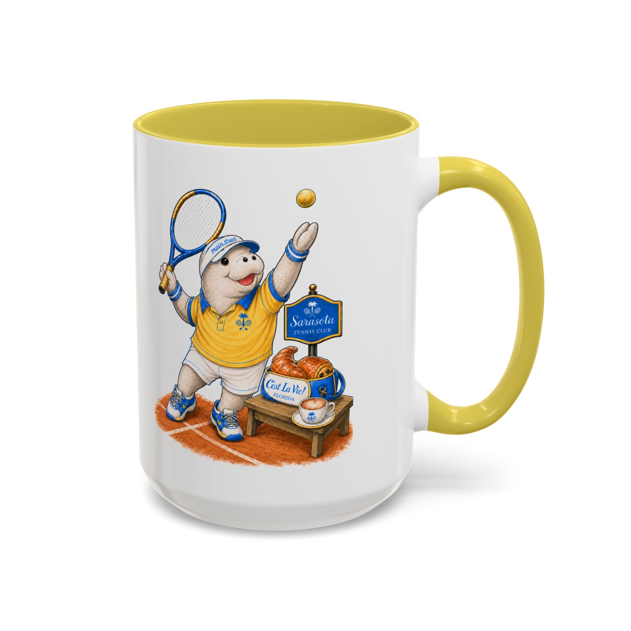C'est La Vie! Café Mug — Manatee Tennis (11oz/15oz)