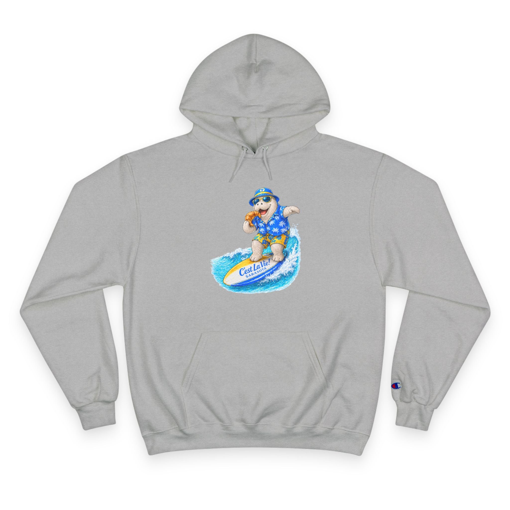 Champion Hoodie –  Manatee Surf "C'est La Vie" Back Print