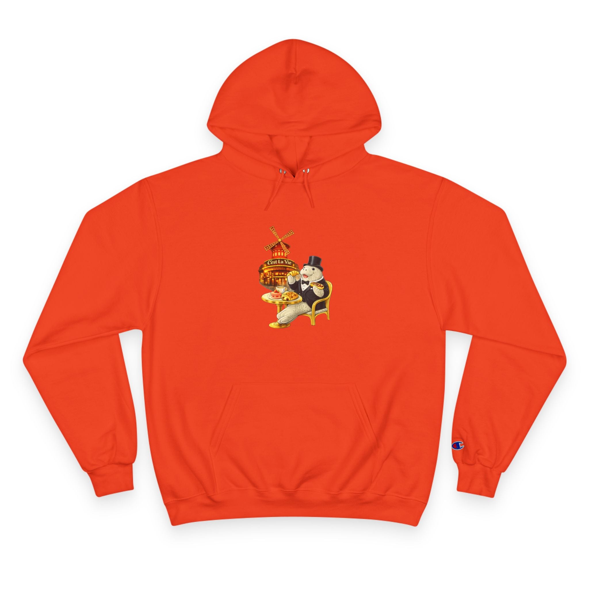 Champion Unisex Hoodie Owner Edition –  Manatee Moulin  "C'est La Vie" Back Print