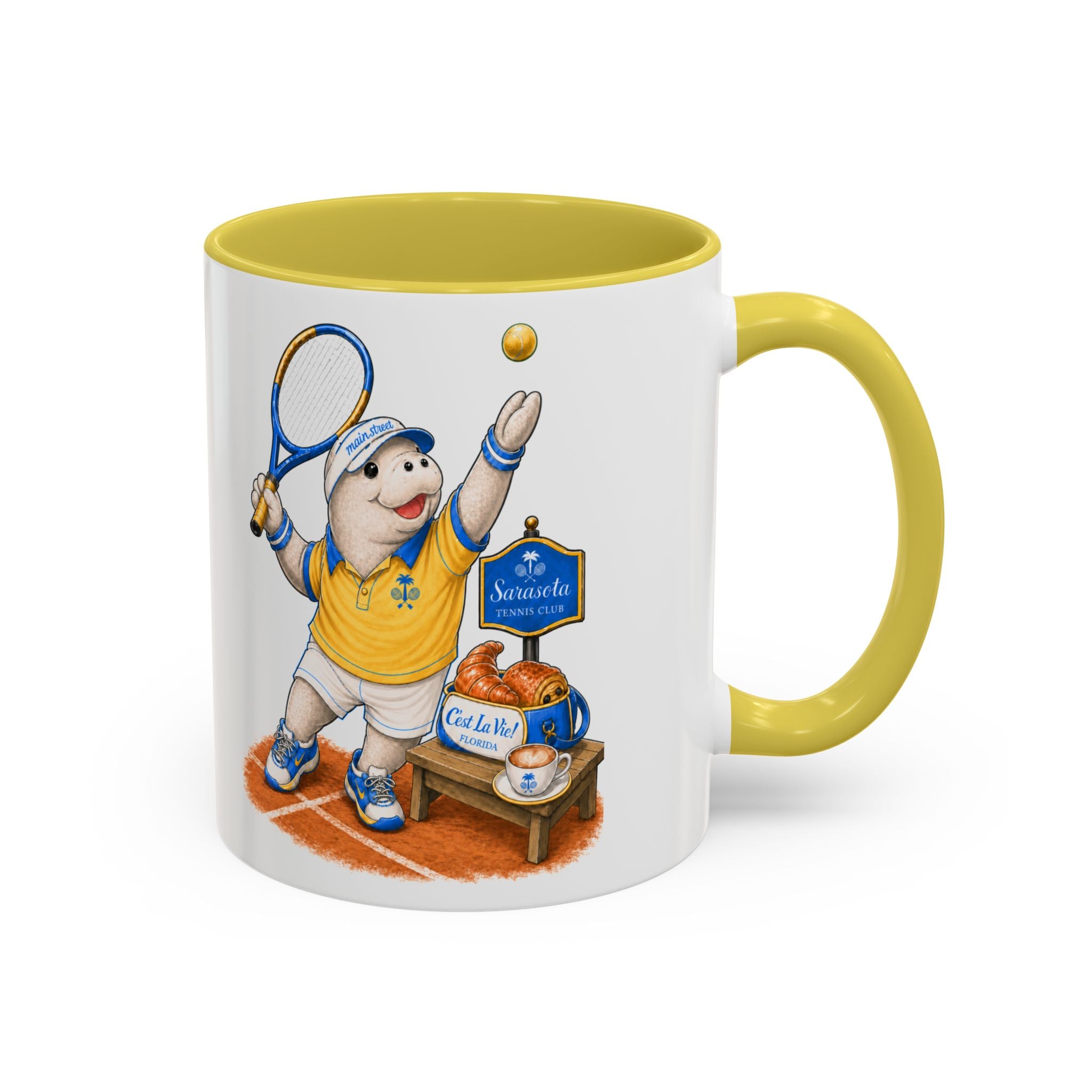 C'est La Vie! Café Mug — Manatee Tennis (11oz/15oz)