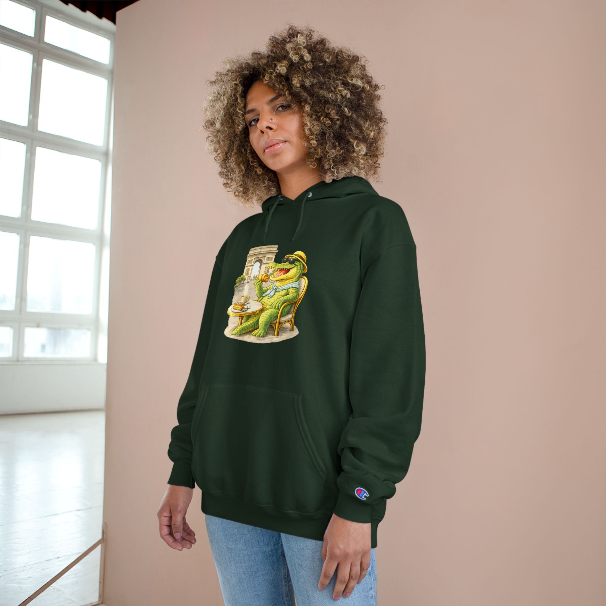 Champion Unisex Hoodie –  Gator Paris "C'est La Vie" Back Print