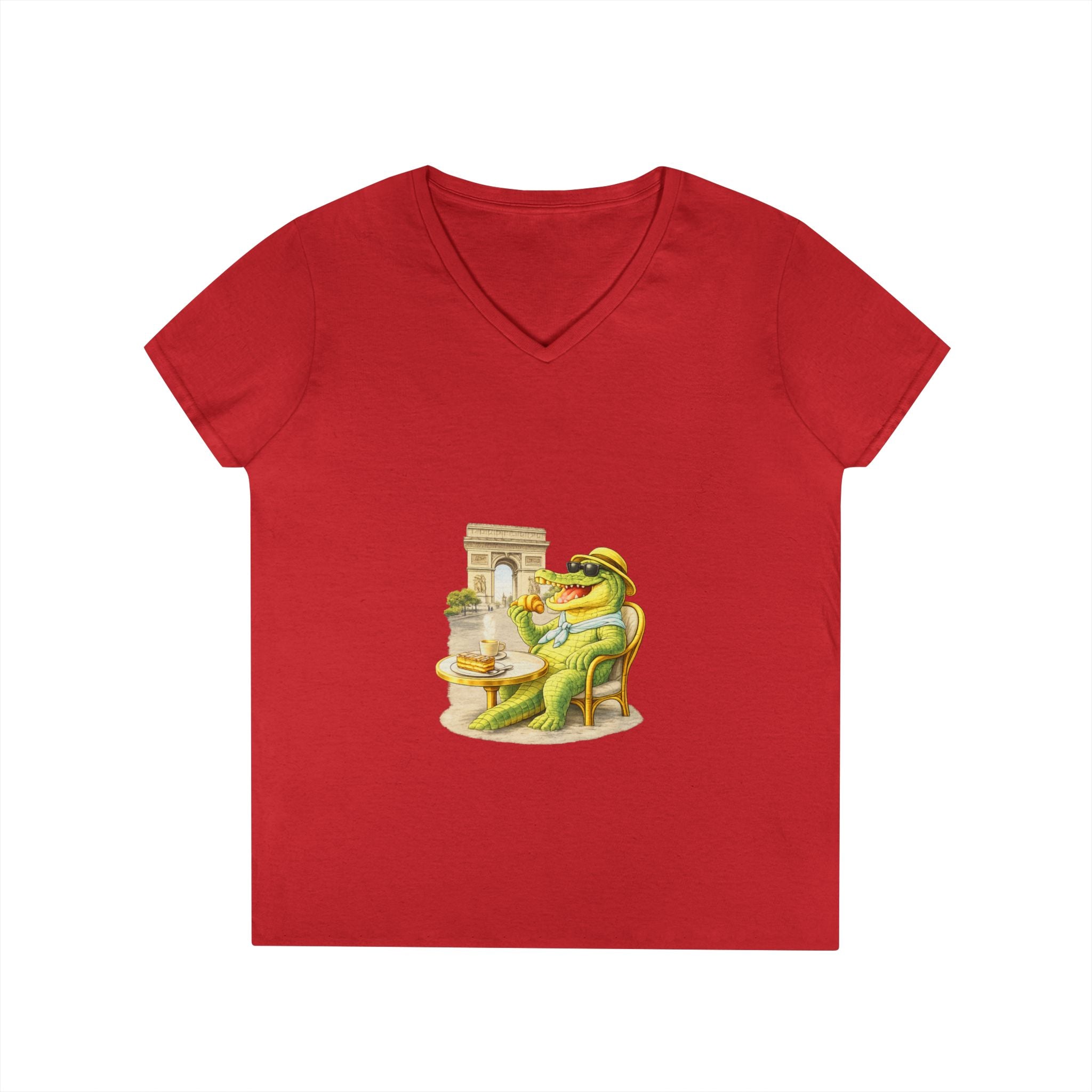 Women V-Neck T-Shirt — Gator Paris with C’est La Vie
