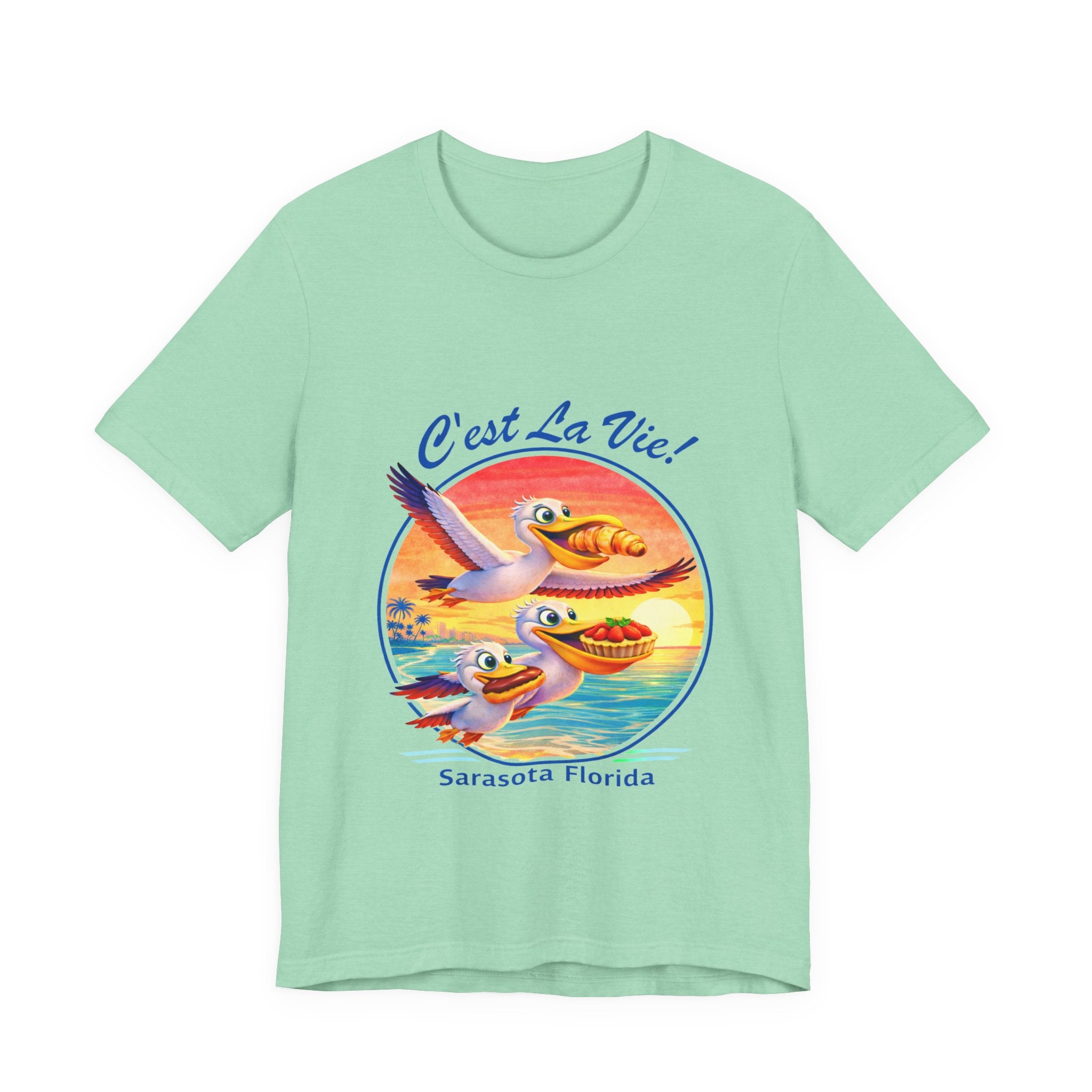Unisex T-Shirt - C'est La Vie Sarasota Pelican Sunset