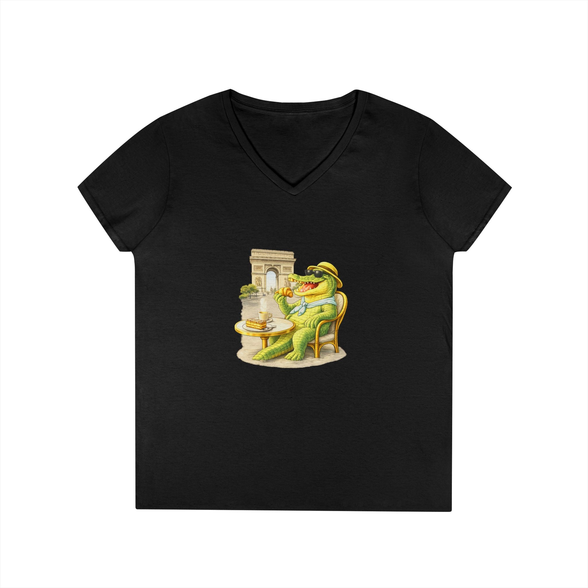 Women V-Neck T-Shirt — Gator Paris with C’est La Vie