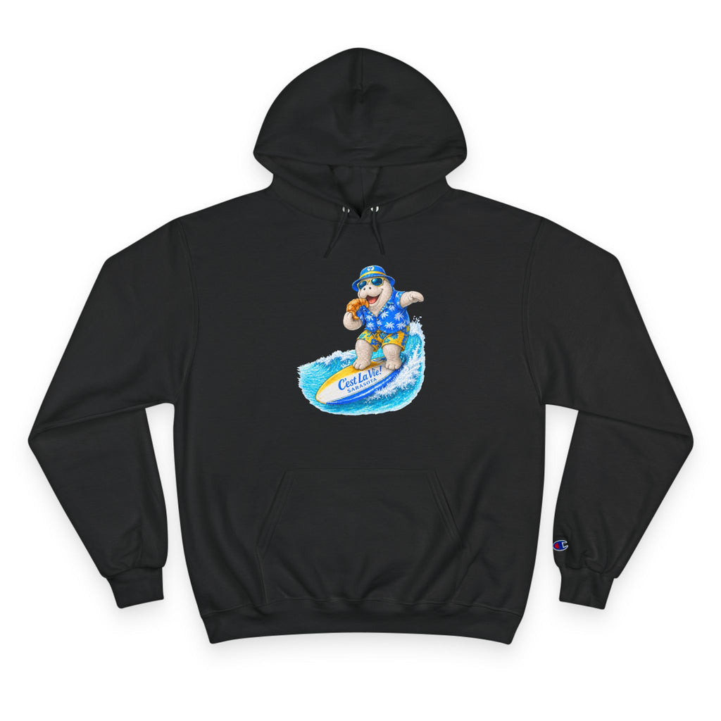 Champion Hoodie –  Manatee Surf "C'est La Vie" Back Print