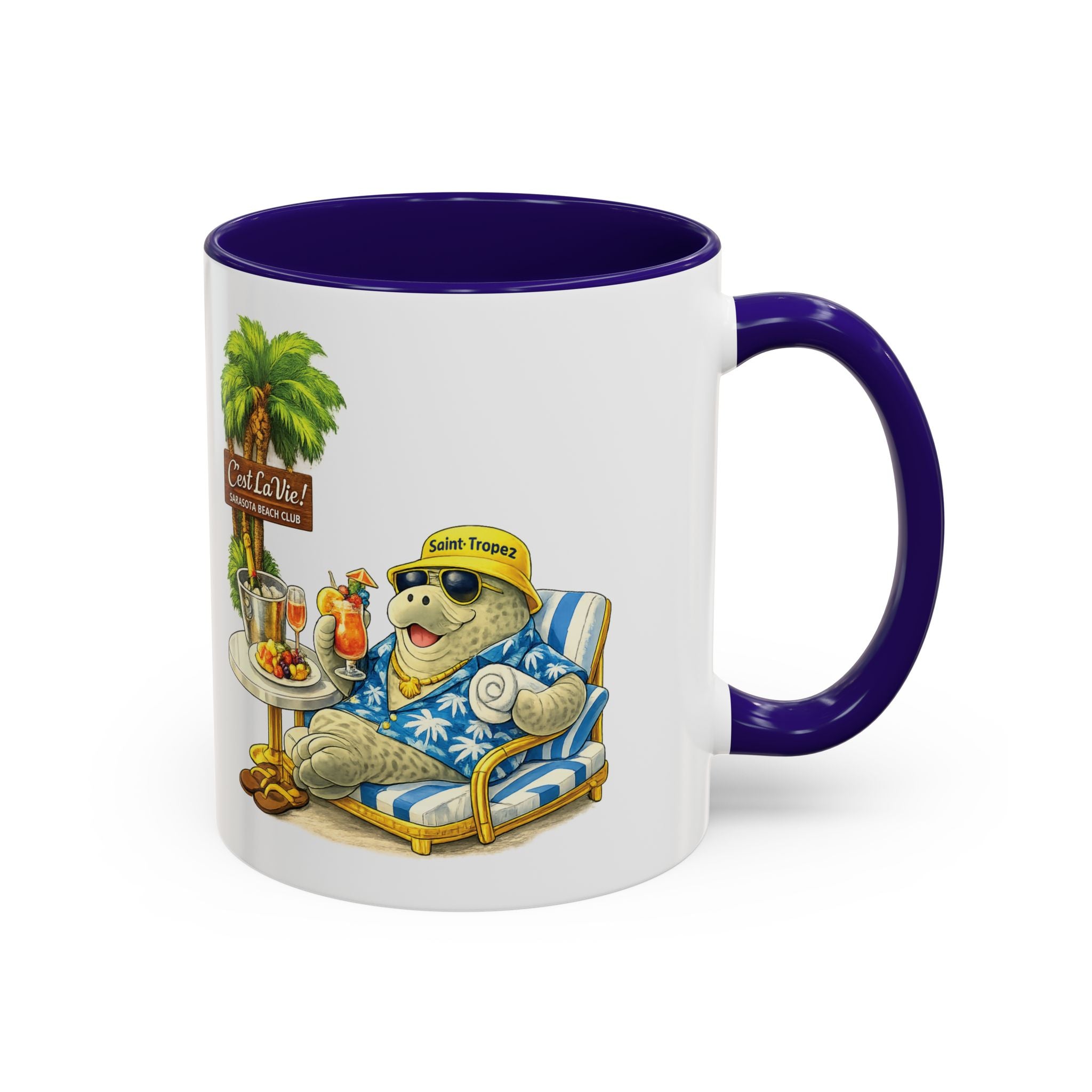 C'est La Vie! Café Mug — Manatee Saint-Tropez (11oz/15oz)