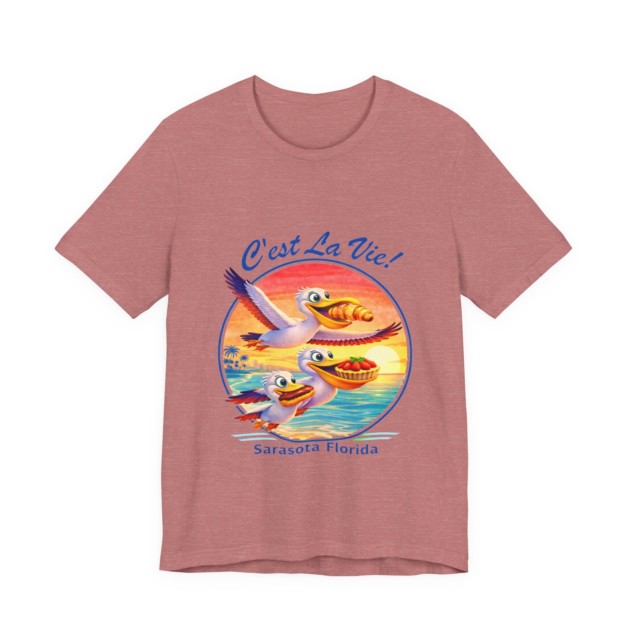Unisex T-Shirt - C'est La Vie Sarasota Pelican Sunset