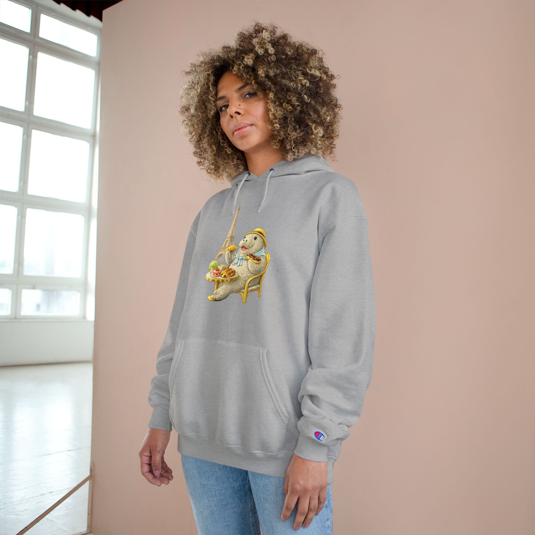 Champion Unisex Hoodie –  Manatee Paris "C'est La Vie" Back Print