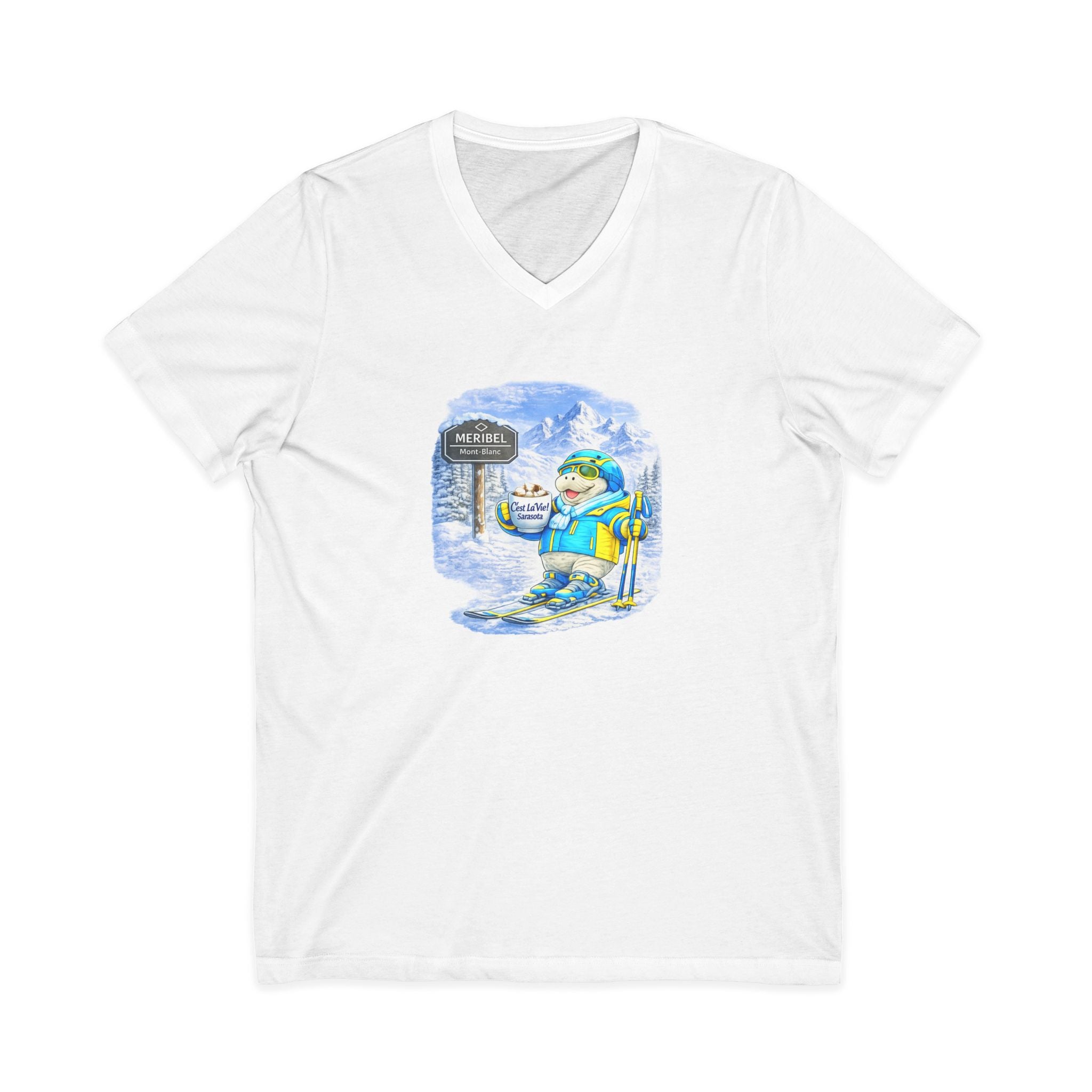 Unisex V-Neck T-Shirt C'est La Vie — Manatee Ski
