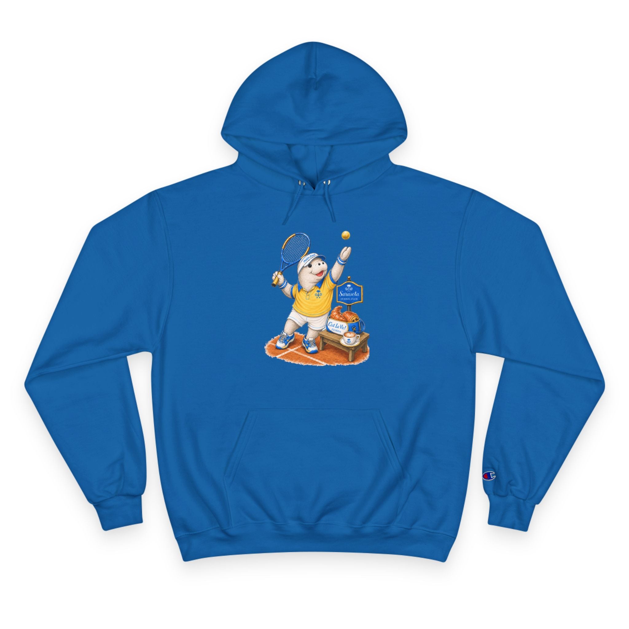 Champion Unisex Hoodie –  Manatee Tennis "C'est La Vie" Back Print