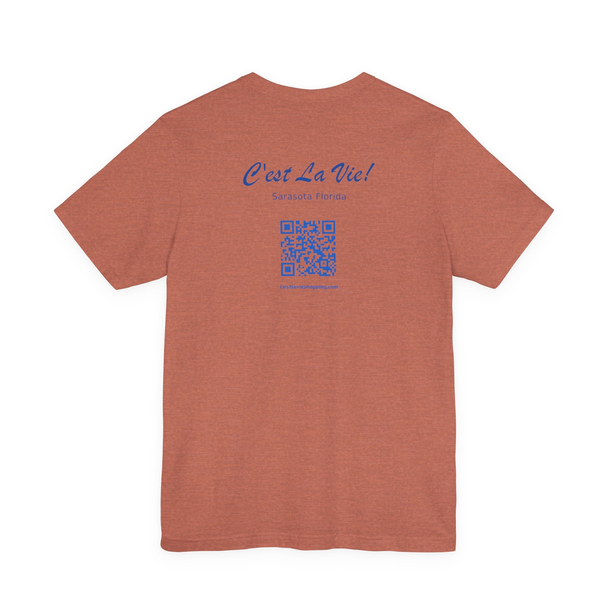 T-Shirt C'est La Vie — Owner Edition  Sunset Pelican with QR Code in the back