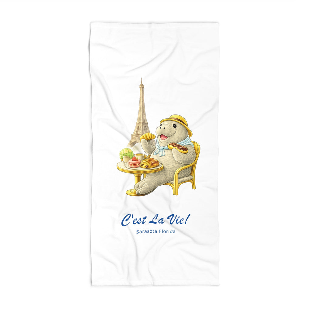 Beach Towel — Manatee Paris C’est La Vie!