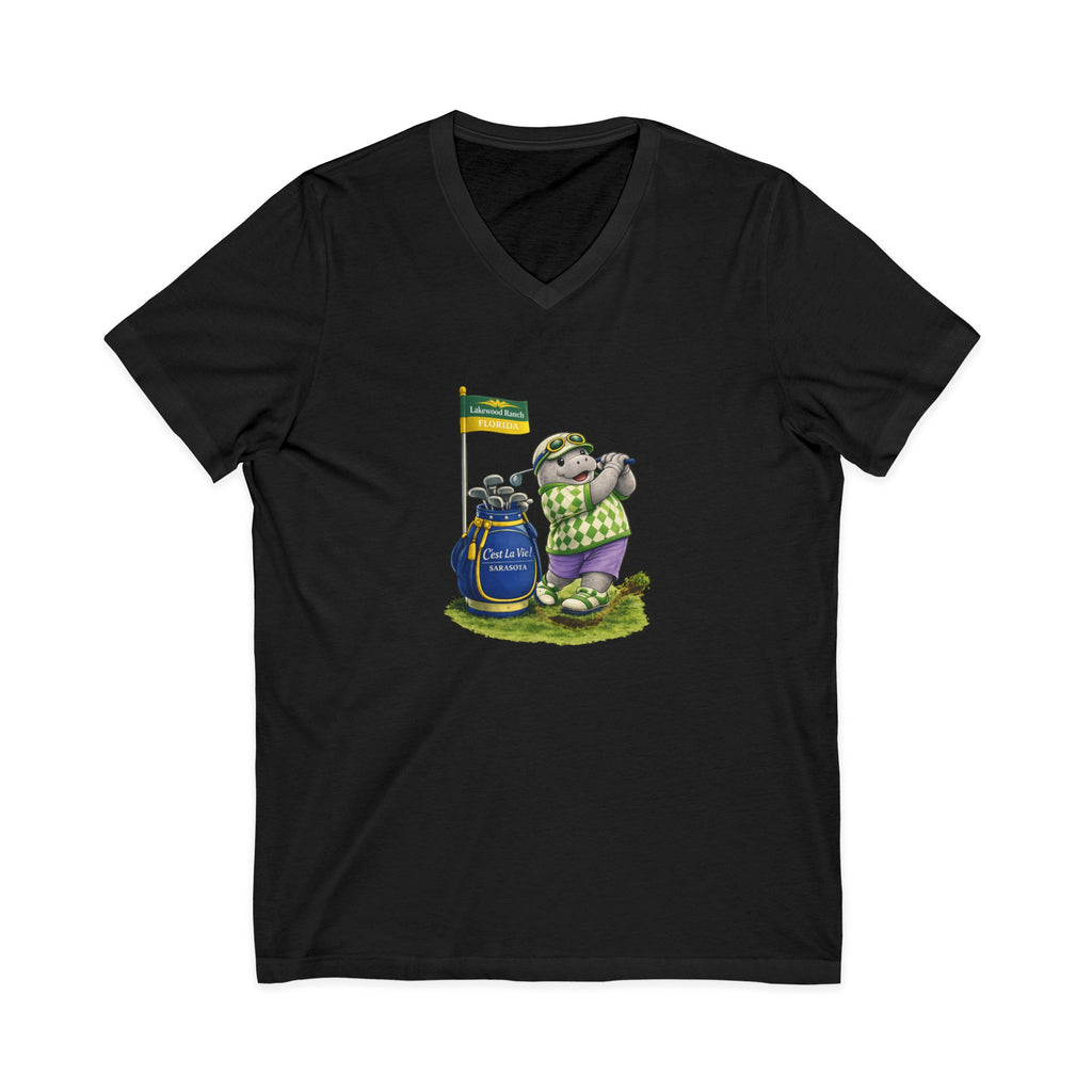 Unisex V-Neck T-Shirt C'est La Vie — Manatee Golf
