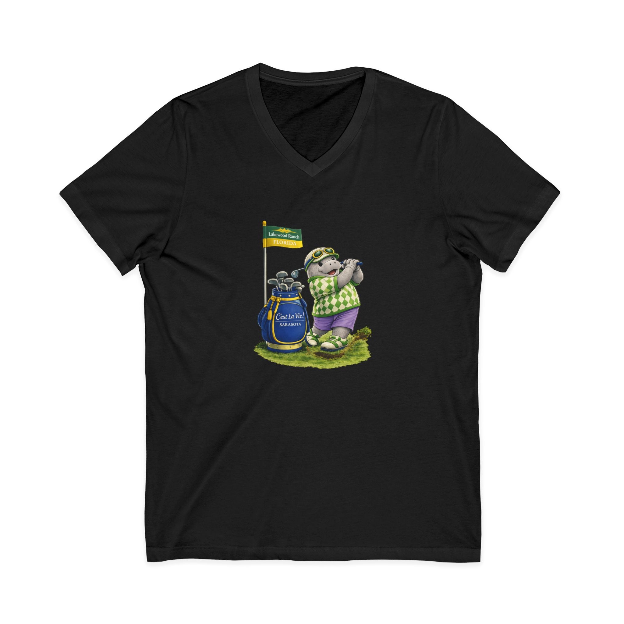 Unisex V-Neck T-Shirt C'est La Vie — Manatee Golf