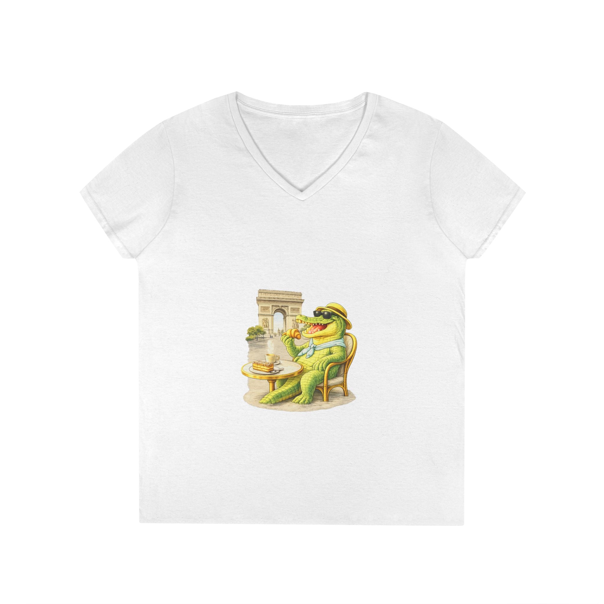 Women V-Neck T-Shirt — Gator Paris with C’est La Vie