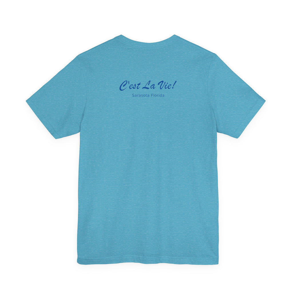 Unisex T-Shirt C'est La Vie — TIF Blue/Yellow Skeleton Owner Fred