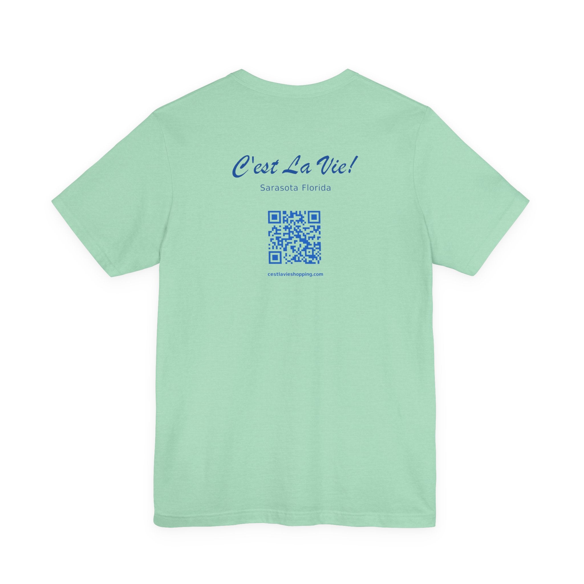 T-Shirt C'est La Vie — Owner Edition  Sunset Pelican with QR Code in the back