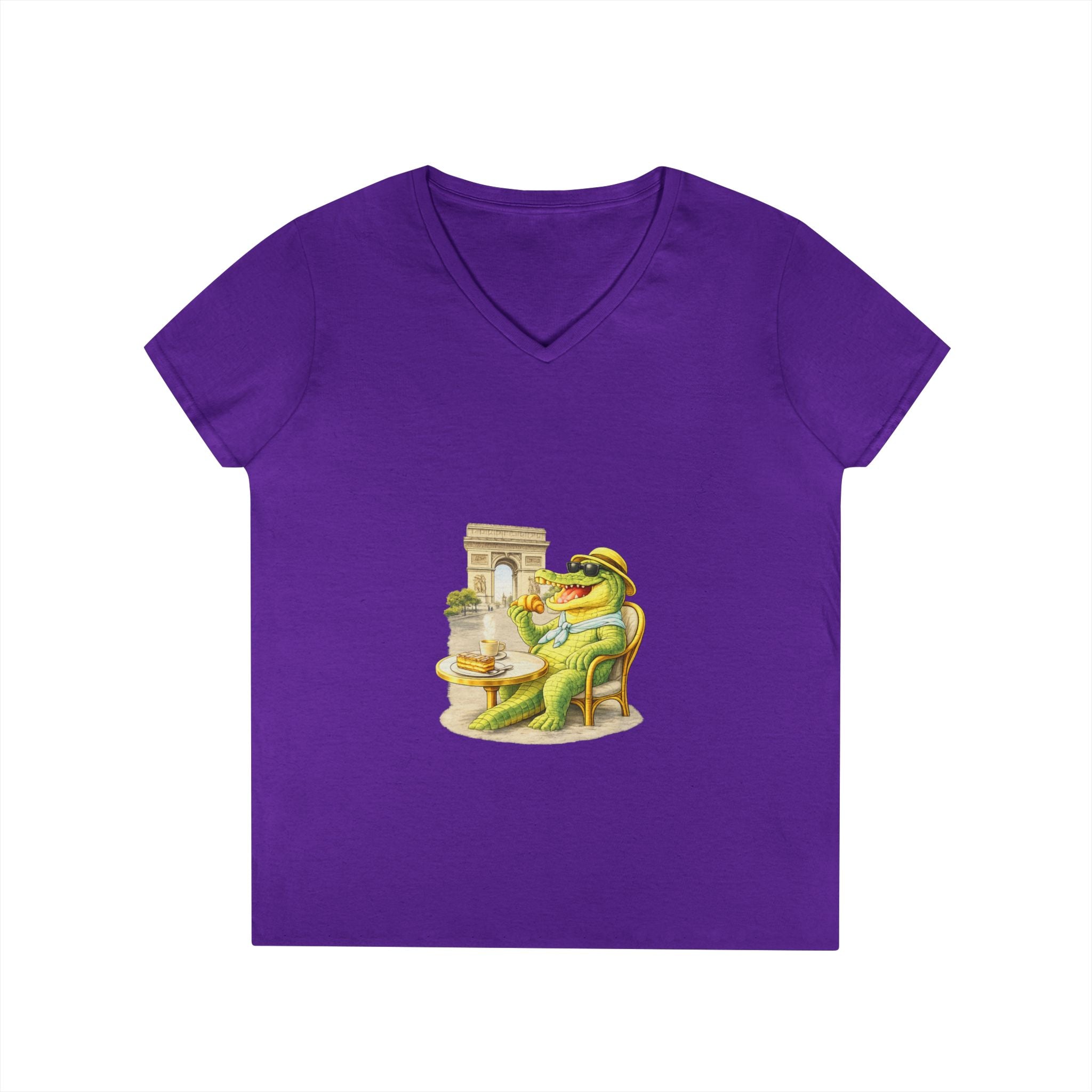 Women V-Neck T-Shirt — Gator Paris with C’est La Vie
