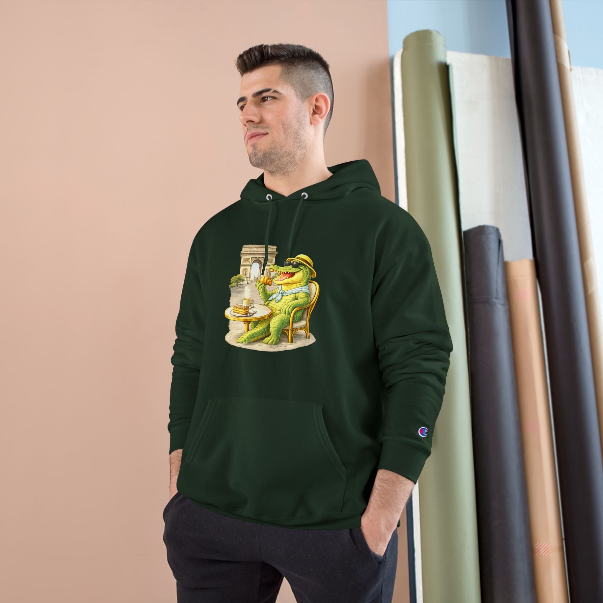Champion Unisex Hoodie –  Gator Paris "C'est La Vie" Back Print