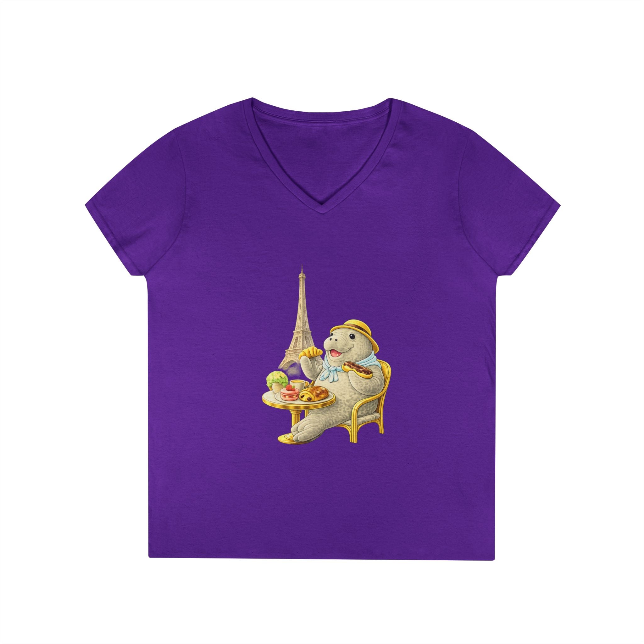 Women V-Neck T-Shirt — Manatee Paris with C’est La Vie