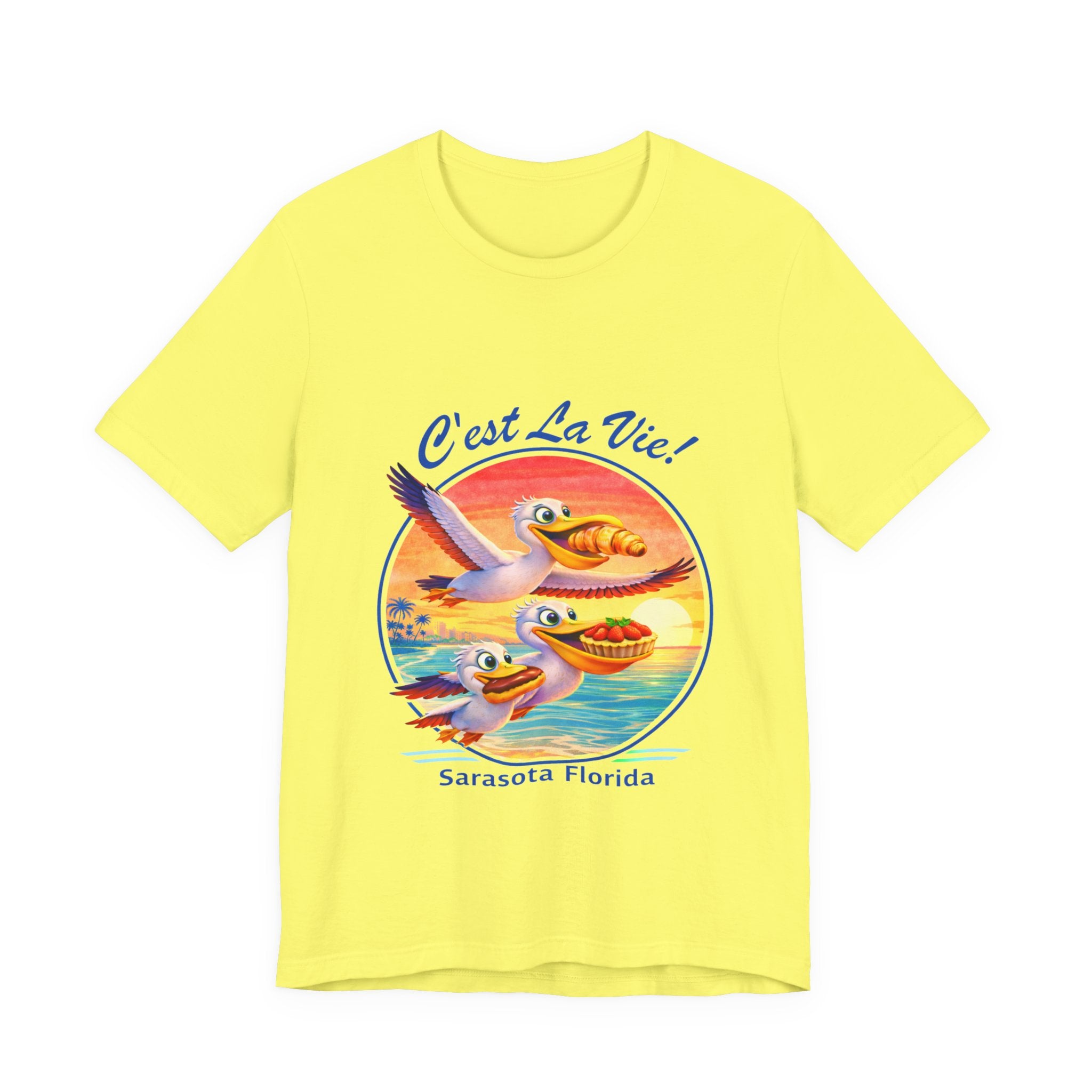 Unisex T-Shirt - C'est La Vie Sarasota Pelican Sunset
