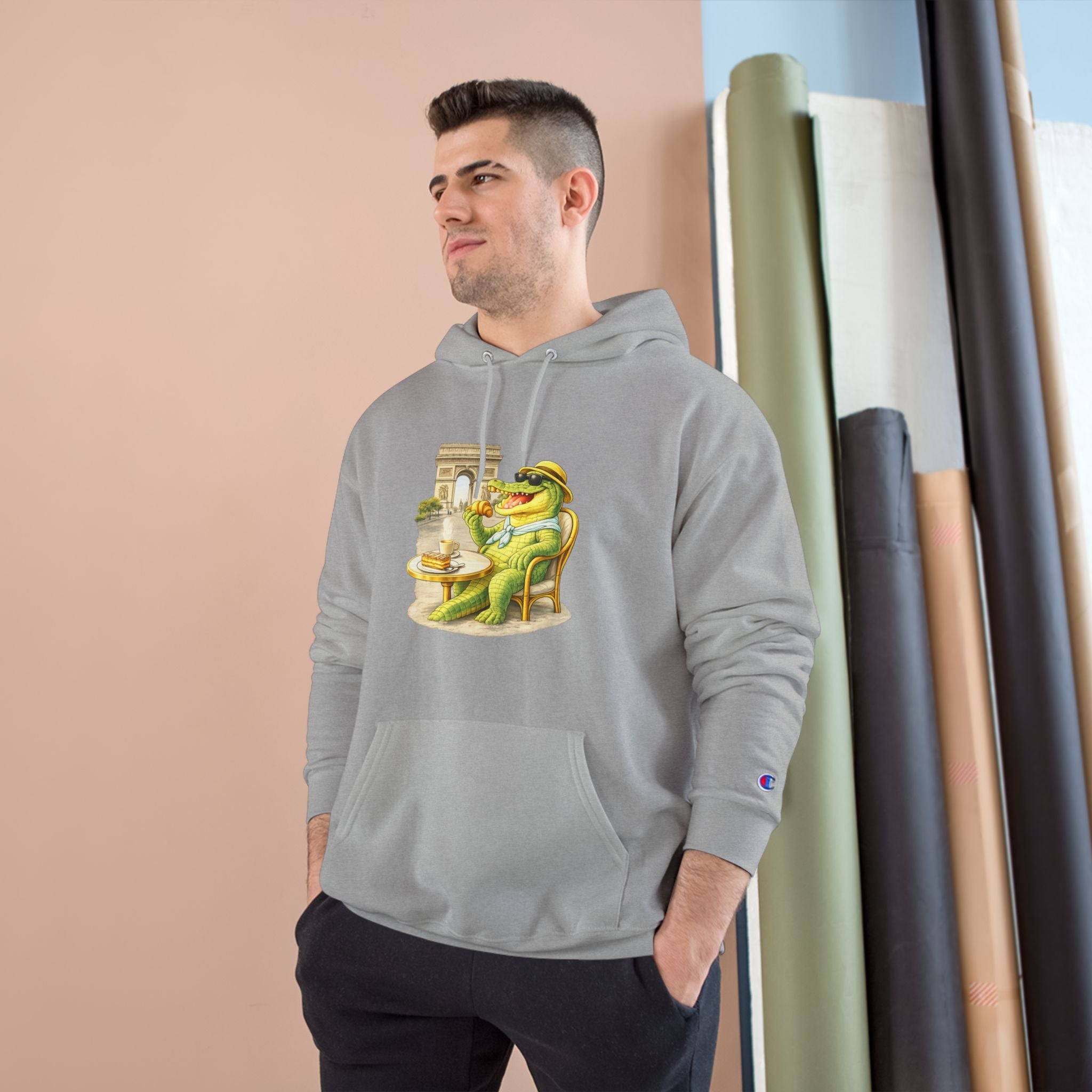 Champion Unisex Hoodie –  Gator Paris "C'est La Vie" Back Print
