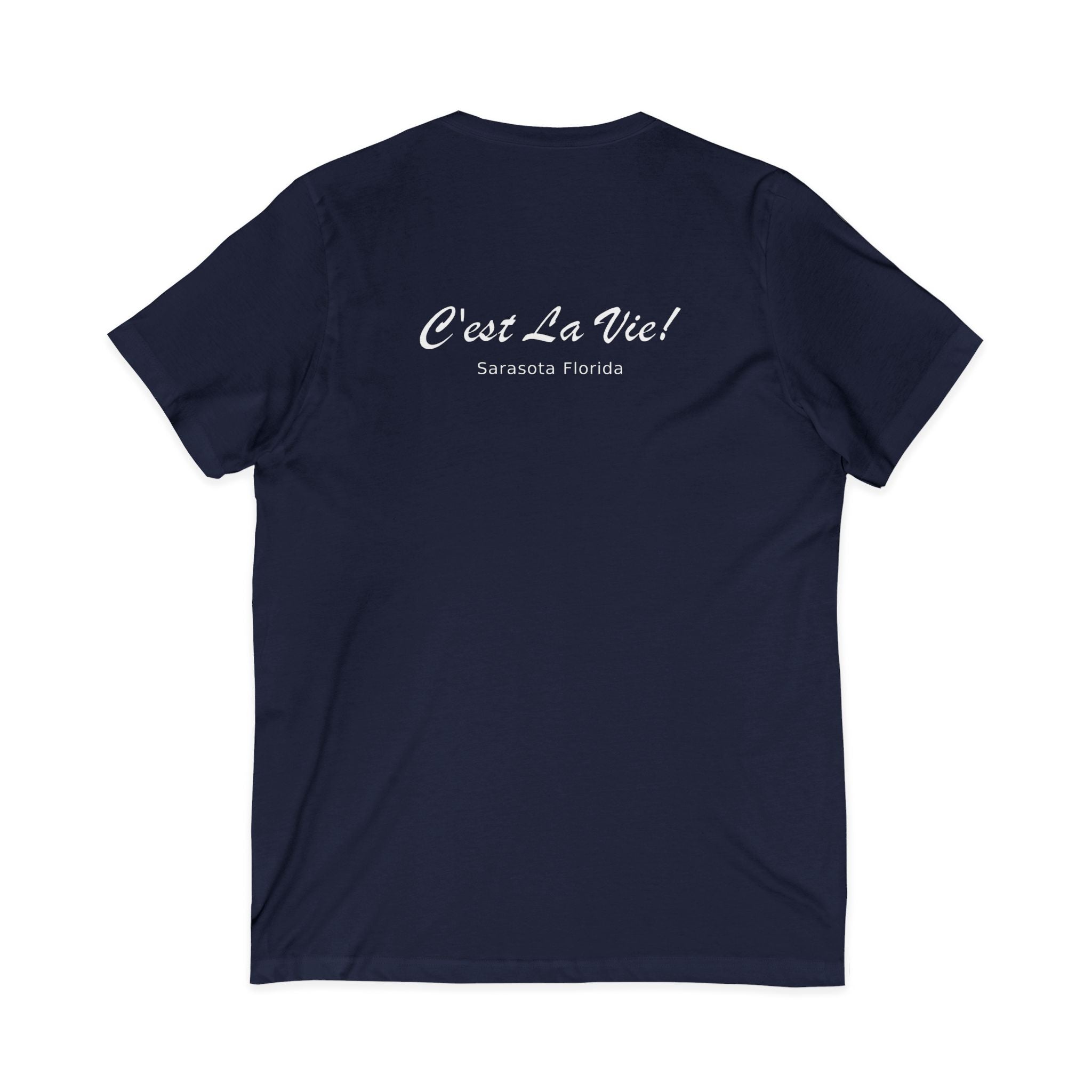 Unisex V-Neck T-Shirt C'est La Vie — Manatee Tennisman