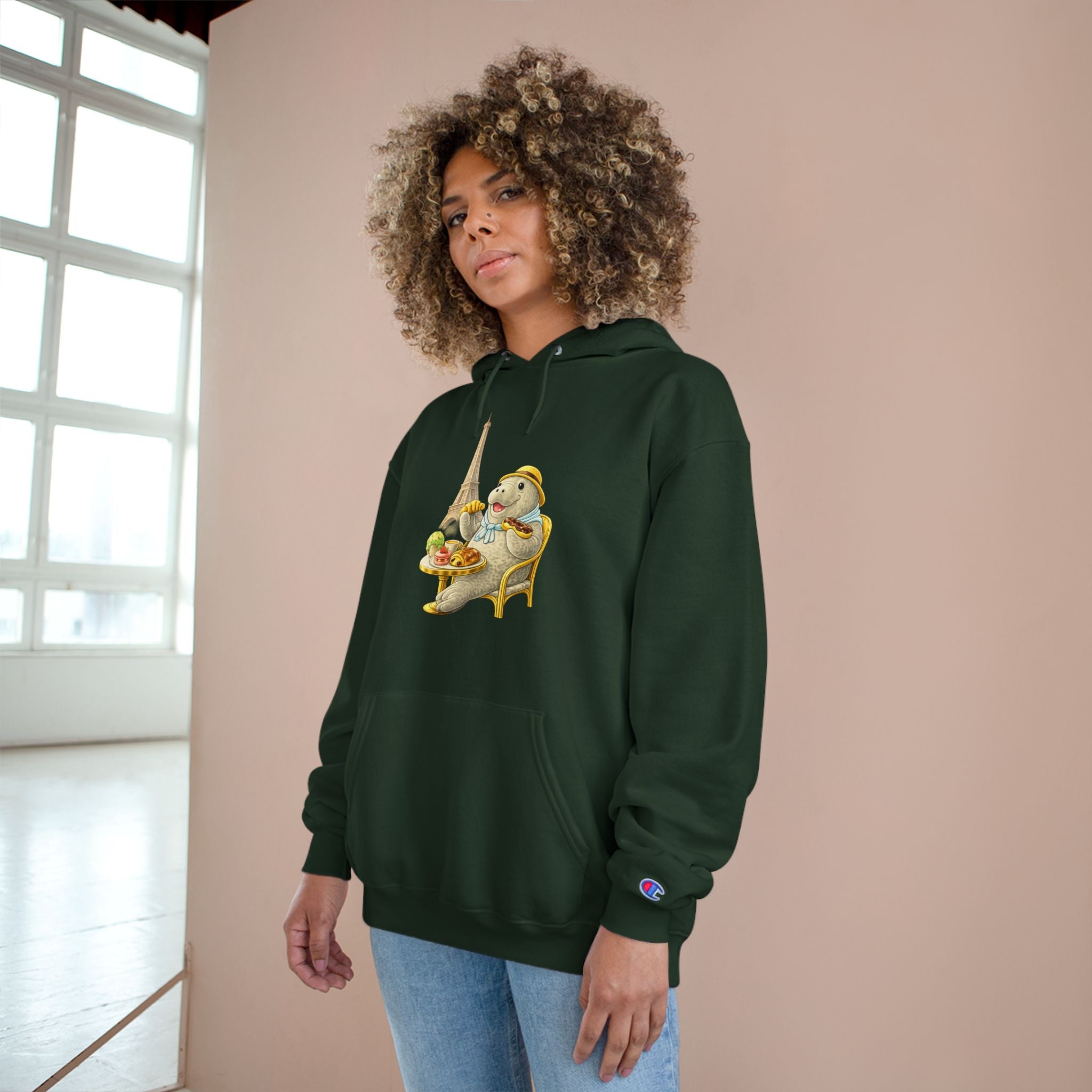 Champion Unisex Hoodie –  Manatee Paris "C'est La Vie" Back Print