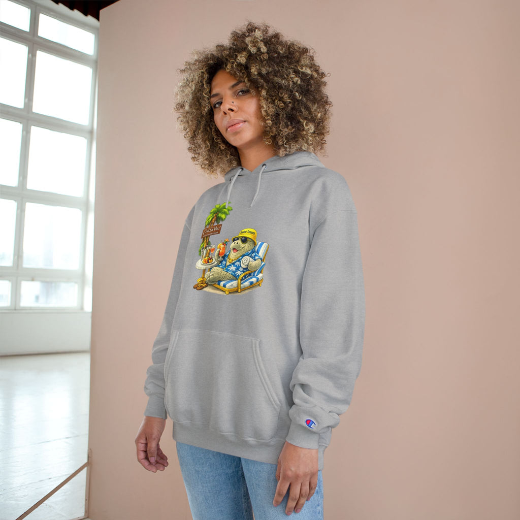 Champion Unisex Hoodie –  Manatee Saint-Tropez "C'est La Vie" Back Print