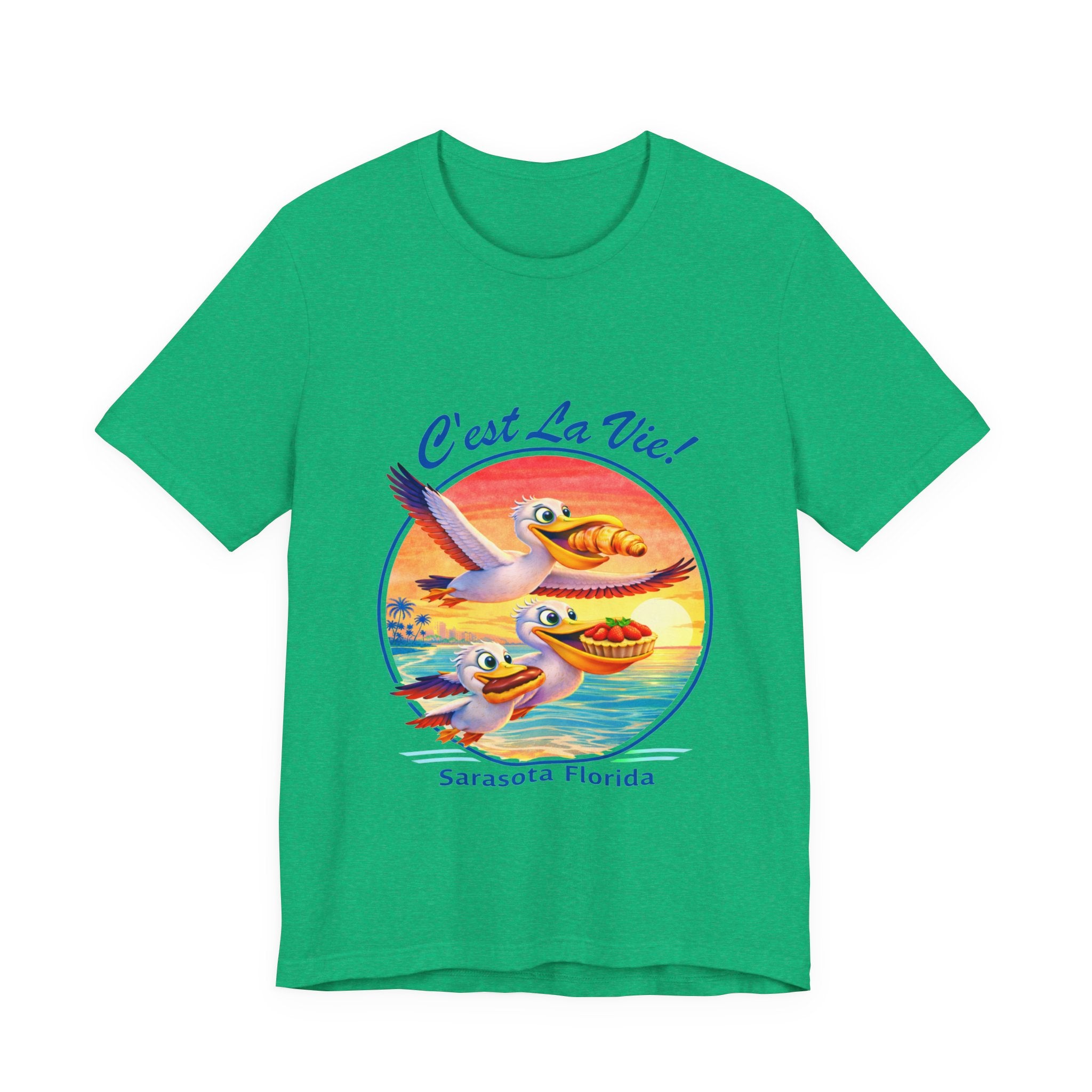 Unisex T-Shirt - C'est La Vie Sarasota Pelican Sunset