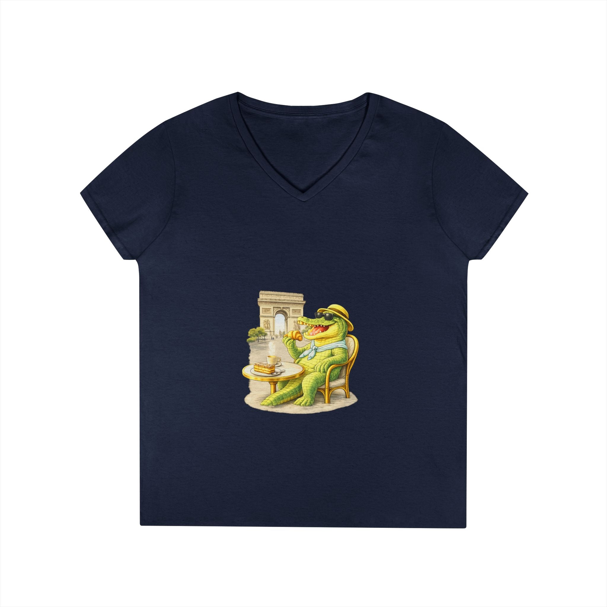 Women V-Neck T-Shirt — Gator Paris with C’est La Vie